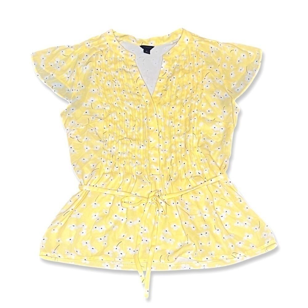 Ann Taylor | Spring Floral Blouse in Soft Yellow